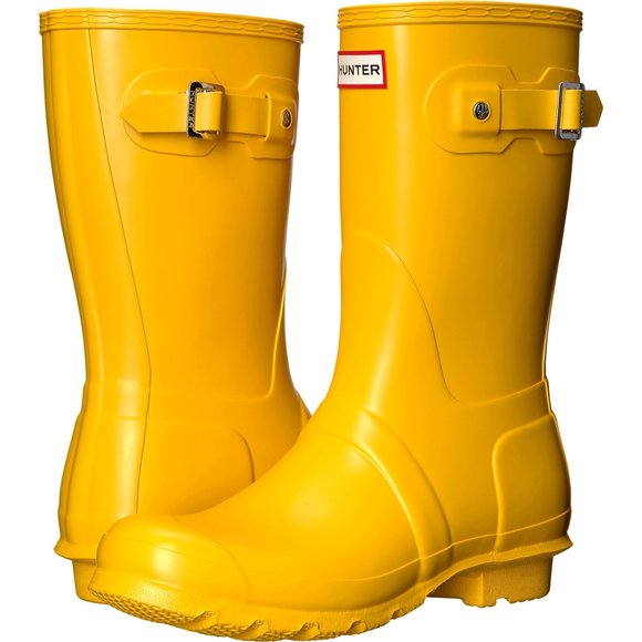 HUNTER WOMEN'S ORIGINAL SHORT RAIN BOOT, YELLOW, 9 - Picture 2 of 4